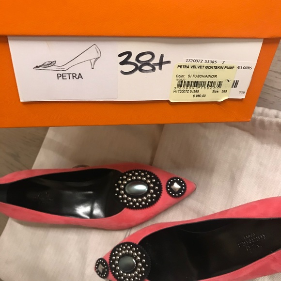 Hermès Petra jeweled velvet kitten heels-New w/box - Picture 5 of 7